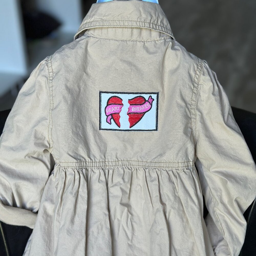 KIDS OLD NAVY Heart Breaker upcycled jacket 3T/3A